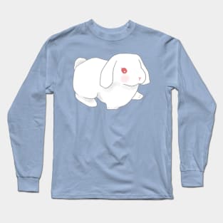 red eye white Holland lop Rabbit Standing | Bunniesmee Long Sleeve T-Shirt